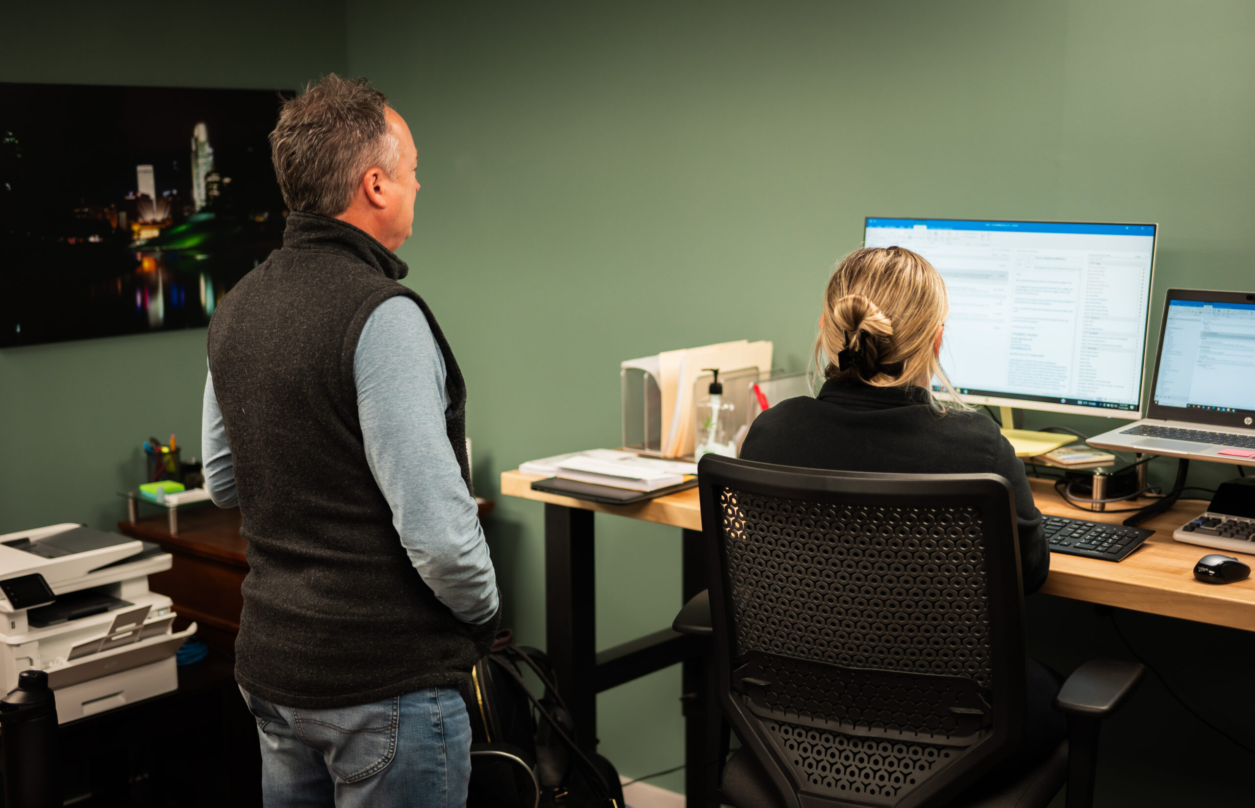 Image of tax team working on projects.